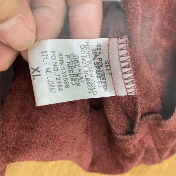 Fashion Nova Off-Shoulder Belted Jacket Suede Like Maroon Gold hardware Zip XL - Picture 9 of 10